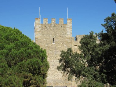 St. George kalesinin içi. Lizbon, Portekiz.