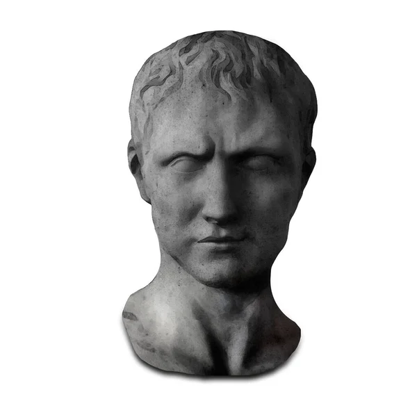 Unge Gaius Julius Caesar Romerska General Statsman Staty Bust Skulptur Royaltyfria Stockbilder
