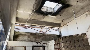 Water Dripping Down From Ceiling, Abandoned Factory Toilets 