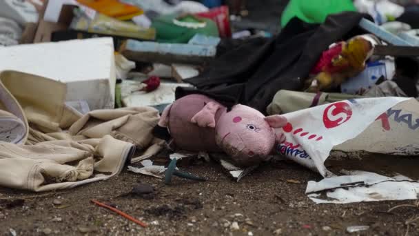 Illegal Landfill Filled Hazardous Waste — Vídeos de Stock