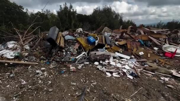 Illegal Landfill Filled Hazardous Waste — Vídeo de Stock
