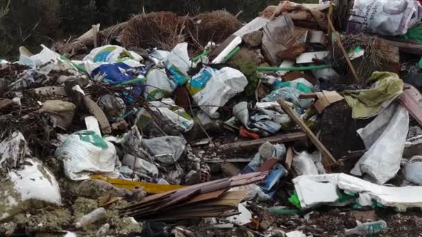 Illegal Landfill Filled Hazardous Waste — Vídeos de Stock