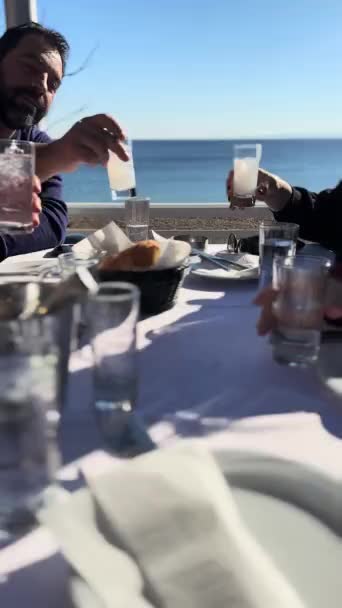 Griechische Taverne Meer Mediterrane Küche — Stockvideo