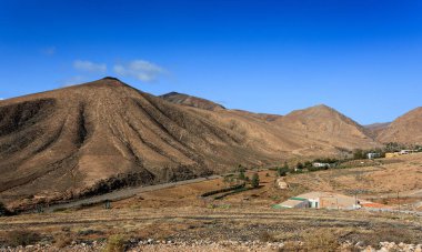Fuerteventura 'nın kuzeyindeki Negev Çölü' nün güzel manzarası