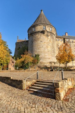 Bad Bentheim 'deki Schloss Bentheim Kulesi, Aşağı Saksonya, Almanya