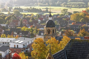 Bad Bentheim 'in güzel bir kasabası, Aşağı Saksonya, Almanya