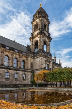 Dresden, Germany - October 21st, 2022: Beautiful historic architecture in the center of Dresden, nice and warm autumn day in the middle of October