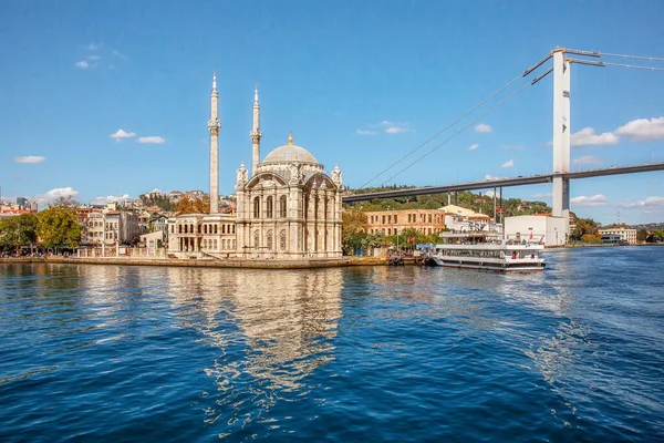 Ortakoy mosque on the shore of Bosphorus in Istanbul, Turkey