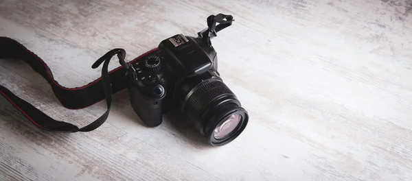 Stock image Digital single lens reflex camera from above