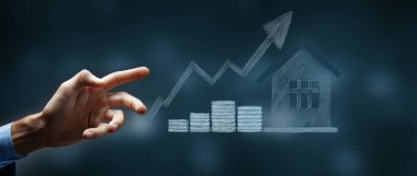 Karanlık bir arka planda el ele tutuşan ev