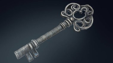 Desenli eski bir anahtar.