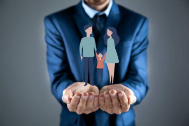 Aile sigortası kavramı. karışık ortam