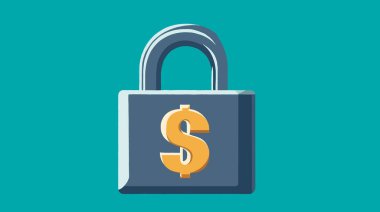 kilit ve para vektörü düz simgesi