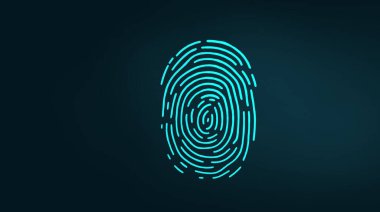 Koyu arkaplanda parmak izi simgesi.