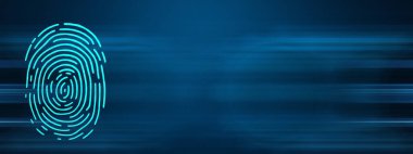 Koyu arkaplanda parmak izi simgesi.