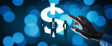 Dolar simgesi olan iş adamları