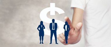 Dolar simgesi olan iş adamları