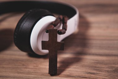 müzik ile ahşap arkaplan