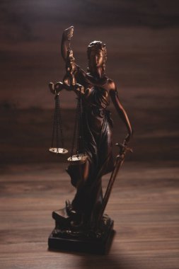 Hukuk teması. Adalet heykeli, ölçek, onlar....