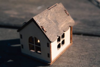 Arka planda çatısı olan ev modeli