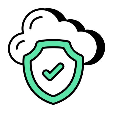 Modern design icon of cloud security 