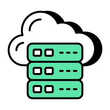Bulut veritabanının eşsiz tasarım simgesi