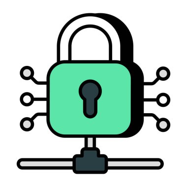 Şifrelemenin düz tasarım simgesi 