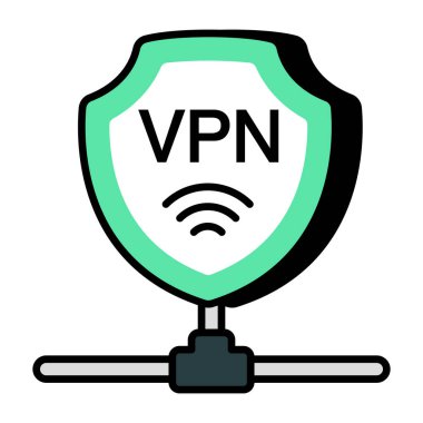 VPN 'nin düz tasarım simgesi 