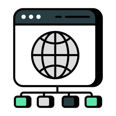 Web tarayıcısının düz tasarım simgesi 