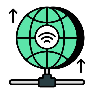 Küresel Wi-Fi 'nin eşsiz tasarım simgesi 