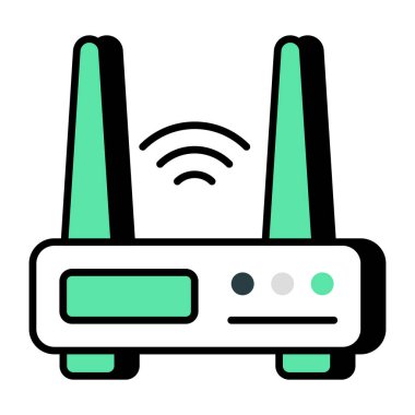 Wi-Fi yönlendiricisinin modern tasarım simgesi 