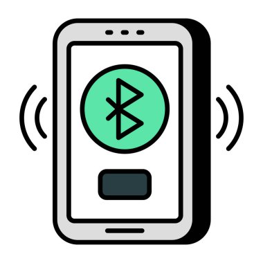 Mobil bluetooth 'un kavramsal düz tasarım simgesi