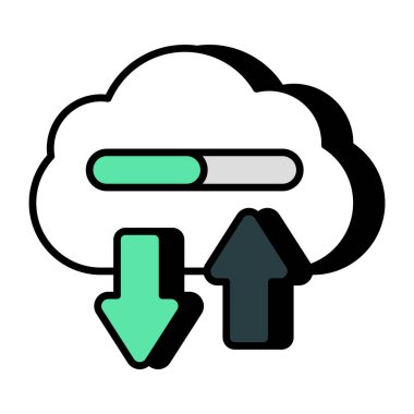 Editable design icon of cloud data transfer