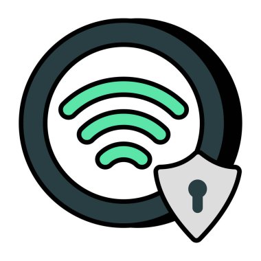 An editable design icon of internet security 
