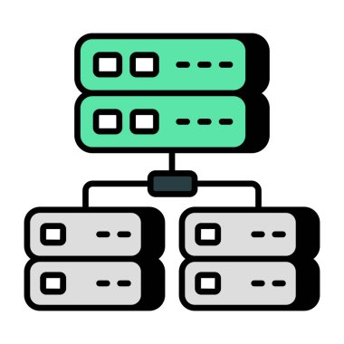 Sunucu ağının bir simge tasarımı 