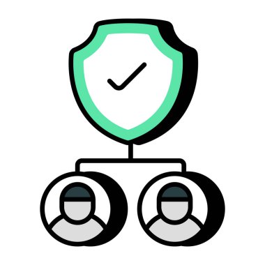 Kullanıcı güvenlik simgesi, düzenlenebilir vektör 