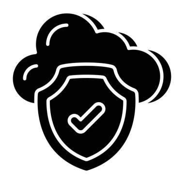 Modern design icon of cloud security 