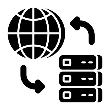 Küresel sunucu aktarımının simge tasarımı 