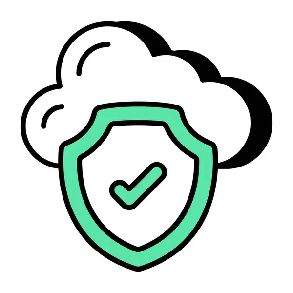 Modern Design Icon Cloud Security — Archivo Imágenes Vectoriales
