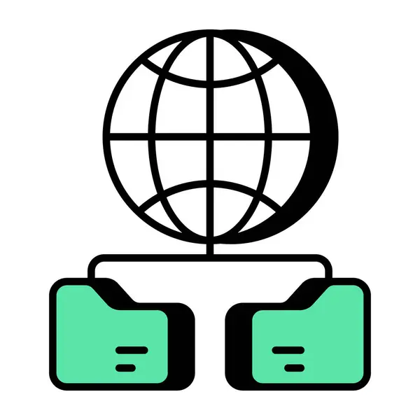 Ikona Moderního Designu Globálních Složek — Stockový vektor