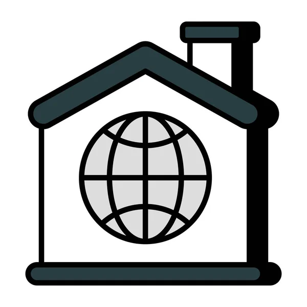 Een Uniek Design Icoon Van Global Home — Stockvector