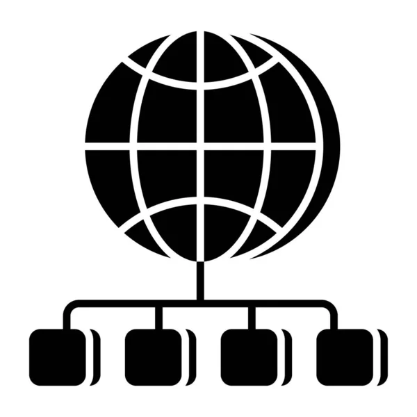 Konceptuell Solid Design Ikon För Globalt Nätverk — Stock vektor