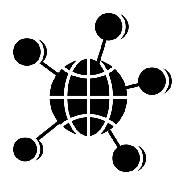 グローバルネットワークのユニークなデザインアイコン — ストックベクタ