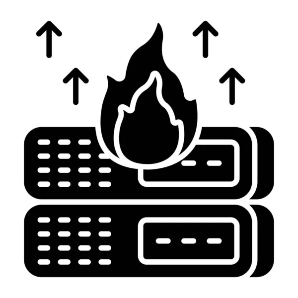 Eine Ikone Der Serverververbrennung — Stockvektor