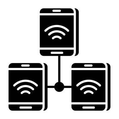 Bağlı telefonun trend vektör tasarımı 