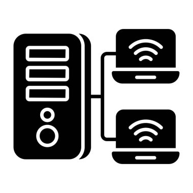 Premium download icon of connected laptop 