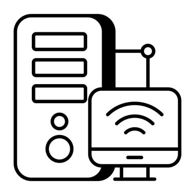 Bağlı monitörün premimium indirme simgesi 