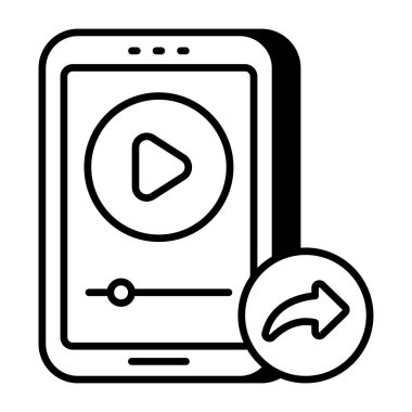Mobil video aktarımının modern tasarım simgesi 