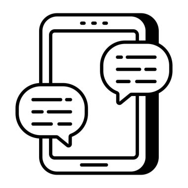 Mobil sohbetin eşsiz tasarım simgesi 