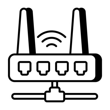 Wi-Fi yönlendiricisinin modern tasarım simgesi 